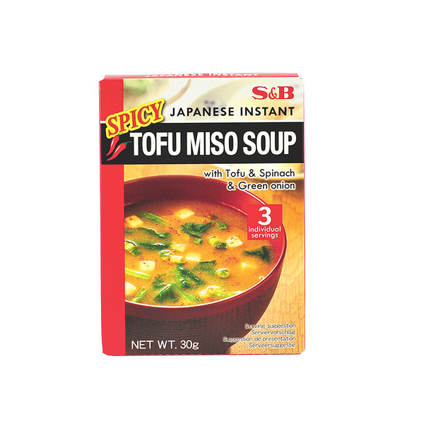 S&B Japanese Instant Spicy Tofu Miso Soup 3 Servings (30g)