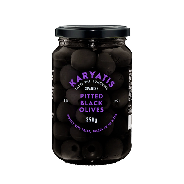 Karyatis Spanish Black Pitted Hojiblanca Olives (350g)