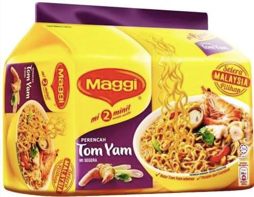 Maggi Instant Noodles Tom Yum Flavour (5 Packs x 80G)