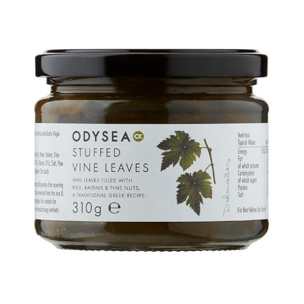 Odysea Stuffed Vine Leaves with Rice, Herbs, Pinenuts & Raisins (310g)