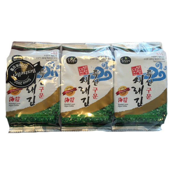 Choripdong Crispy Seaweed (Sesame Oil) (3 Packs x 5g)
