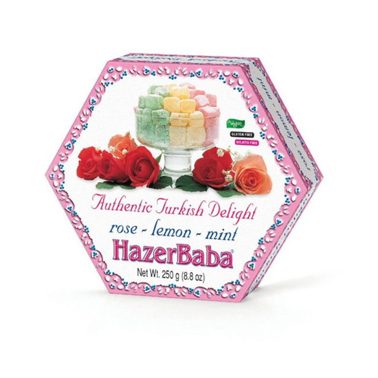 Hazer Baba Rose, Lemon & Mint Turkish Delight Sweets (250g)